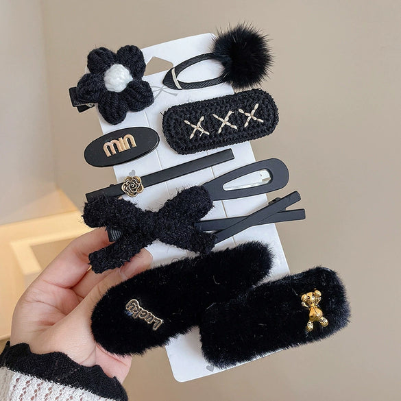 Women's Plush Fabric Handmade Side Bangs Hairpin