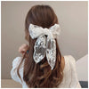 Women's Polyester Fiber Handmade Animals Style Threelayer Lace Ribbon Bow Spring Clip Hairpin