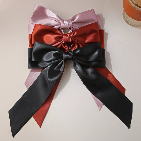 Women's Polyester Handmade Ribbon Bow Spring Clip Hairpin Hair Accessories