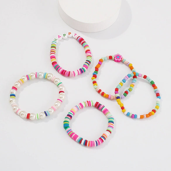 Women's Polymer Clay Handmade Letter Bracelet Fashion Highend Ethnic Style Jewelry
