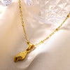 Women's Popular Style Conch Shell Stainless Steel Necklace With Electroplating And Ball Bead Chain