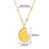 Women's Popular Style Conch Shell Stainless Steel Necklace With Electroplating And Ball Bead Chain