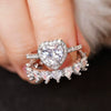 Women's Princess Style Heartshaped Zircon Ring Copper Material