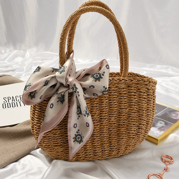 Women's Printed Polyester Silk Feel Streamer Scarf Thin Long Strip Hair Tie Elegant Versatile Hairband Suit Scarf