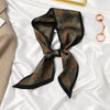 Women's Printed Polyester Silk Feel Streamer Scarf Thin Long Strip Hair Tie Elegant Versatile Hairband Suit Scarf
