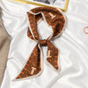 Women's Printed Polyester Silk Feel Streamer Scarf Thin Long Strip Hair Tie Elegant Versatile Hairband Suit Scarf