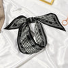 Women's Printed Polyester Silk Feel Streamer Scarf Thin Long Strip Hair Tie Elegant Versatile Hairband Suit Scarf