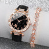 Women's Pu Leather Quartz Watch Strap With Zinc Alloy Case And Round Dial
