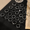 Women's Punk Dark Metal Butterfly Skull Hollow Geometric Face Ring Multipiece Set With Electroplating