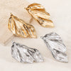Women's Punk Fashion Elegant Metallic Geometric Ginkgo Leaf Electroplated Earrings