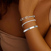 Women's Punk Geometric Stainless Steel Chain Bracelet Set With Electroplated Simple Exaggerated Design