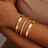 Women's Punk Geometric Stainless Steel Chain Bracelet Set With Electroplated Simple Exaggerated Design