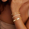 Women's Punk Geometric Stainless Steel Chain Bracelet Set With Electroplated Simple Exaggerated Design
