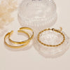 Women's Punk Geometric Stainless Steel Chain Bracelet Set With Electroplated Simple Exaggerated Design
