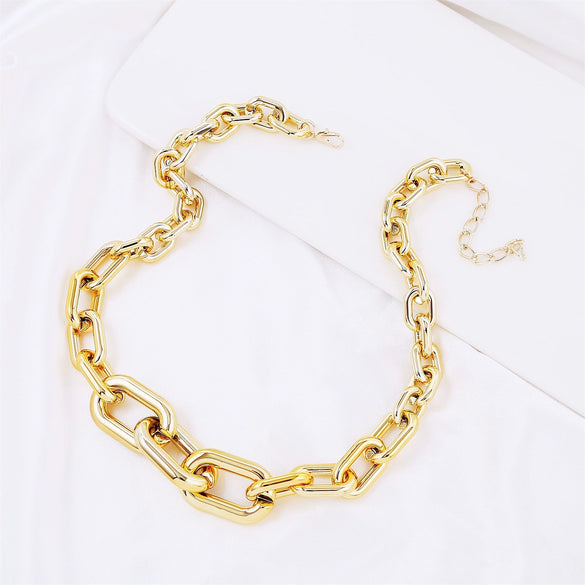 Women's Punk Style Acrylic Plastic Resin Necklace With Ushape Geometric Pattern And Electroplating Treatment
