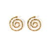 Women's Punk Style Stainless Steel Swirl Hollow Spiral Electroplated Earrings