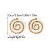 Women's Punk Style Stainless Steel Swirl Hollow Spiral Electroplated Earrings