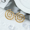 Women's Punk Style Stainless Steel Swirl Hollow Spiral Electroplated Earrings