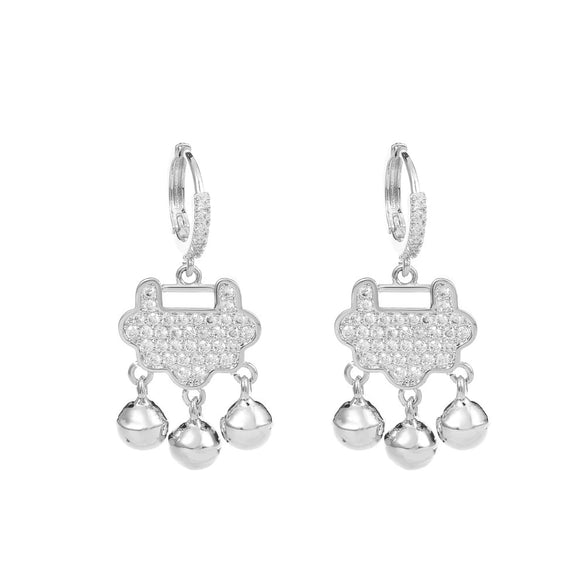 Women's Punk Style Thick Chain Lock Necklace With Microinlaid 3 Layer Lock Pendant Alloy Material Geometric Pattern Electroplating Treatment