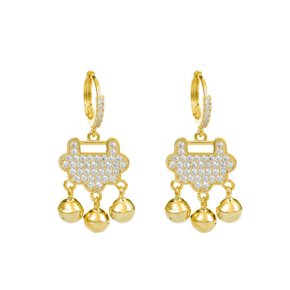 Women's Punk Style Thick Chain Lock Necklace With Microinlaid 3 Layer Lock Pendant Alloy Material Geometric Pattern Electroplating Treatment