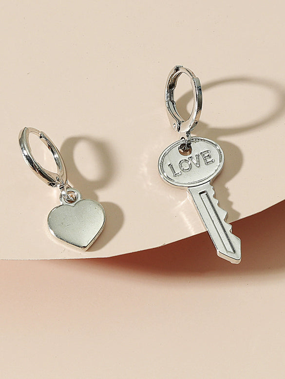 Women's Punk Style Thick Chain Lock Necklace With Microinlaid 3 Layer Lock Pendant Alloy Material Geometric Pattern Electroplating Treatment