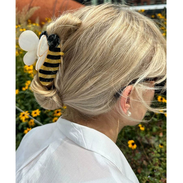 Women's Pvc Simulated Bee Butterfly Hair Clip Baking Paint Style