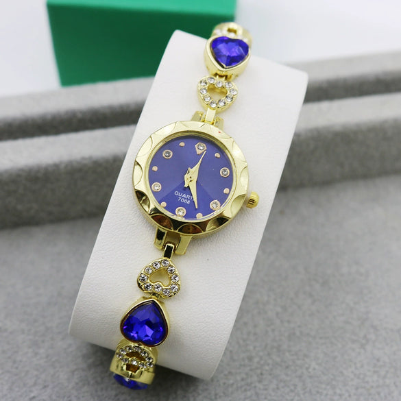 Women's Quartz Bracelet Watch Alloy Stainless Steel Heart Round Diamondstudded Fashion Leisure