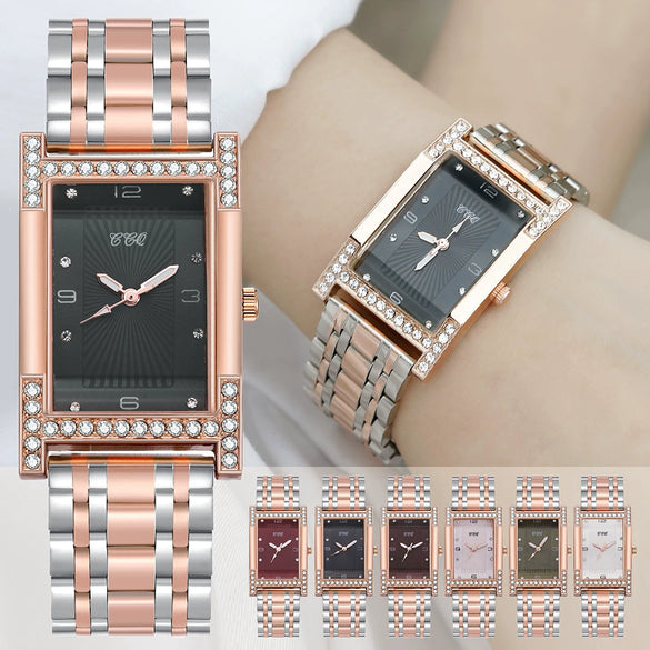 Women's Quartz Steel Band Watch Alloy Case Ordinary Glass Mirror