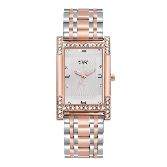 Women's Quartz Steel Band Watch Alloy Case Ordinary Glass Mirror