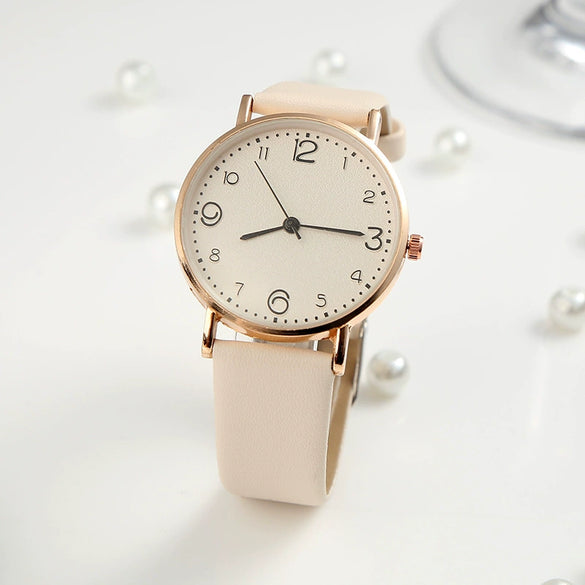 Women's Quartz Watch Alloy Case Imitation Leather Strap Round Dial Leisure Style