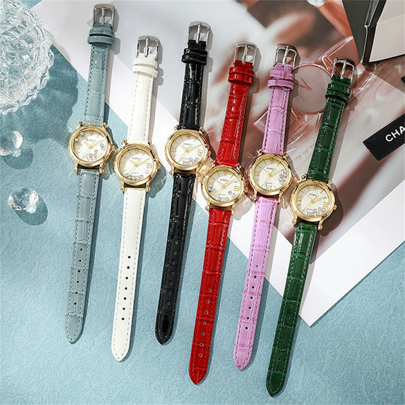Women's Quartz Watch Alloy Case Imitation Leather Strap Round Dial Leisure Style