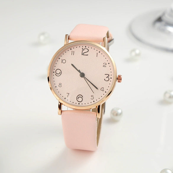 Women's Quartz Watch Alloy Case Imitation Leather Strap Round Dial Leisure Style