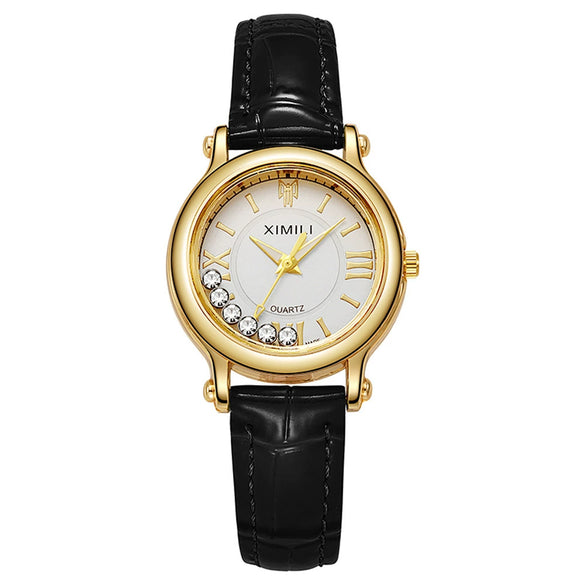 Women's Quartz Watch Alloy Case Imitation Leather Strap Round Dial Leisure Style