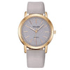 Women's Quartz Watch Alloy Case Imitation Leather Strap Round Dial Matte Notch Ultrathin Simple Casual
