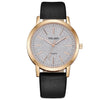 Women's Quartz Watch Alloy Case Imitation Leather Strap Round Dial Matte Notch Ultrathin Simple Casual