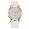 Women's Quartz Watch Alloy Case Imitation Leather Strap Round Dial Matte Notch Ultrathin Simple Casual