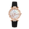 Women's Quartz Watch Alloy Case Imitation Leather Strap Stainless Steel Buckle Round Dial Leisure Style