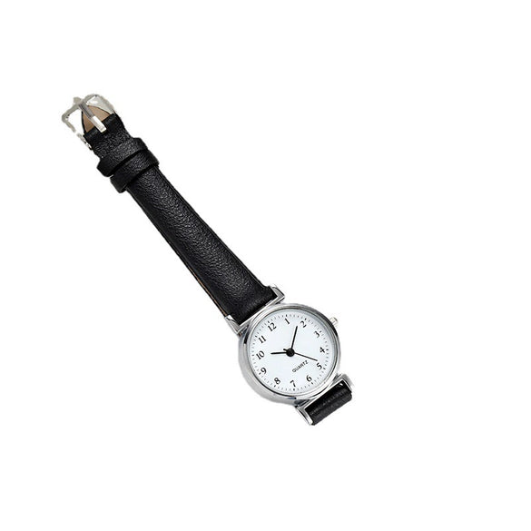 Women's Quartz Watch Alloy Case Imitation Leather Strap Stainless Steel Buckle Round Dial Leisure Style