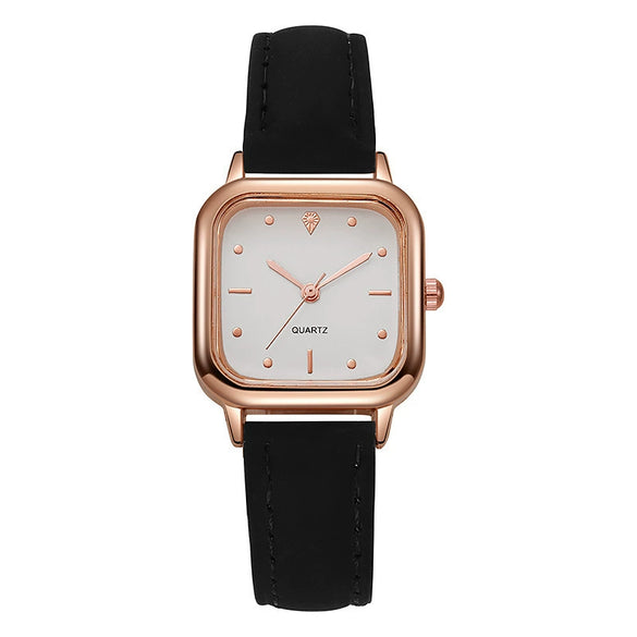 Women's Quartz Watch Alloy Case Pu Strap Squareshaped Reengraved Casual Style