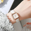 Women's Quartz Watch Alloy Case Pu Strap Squareshaped Reengraved Casual Style