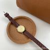 Women's Quartz Watch Alloy Case Simple Elegant Style Coffee Band