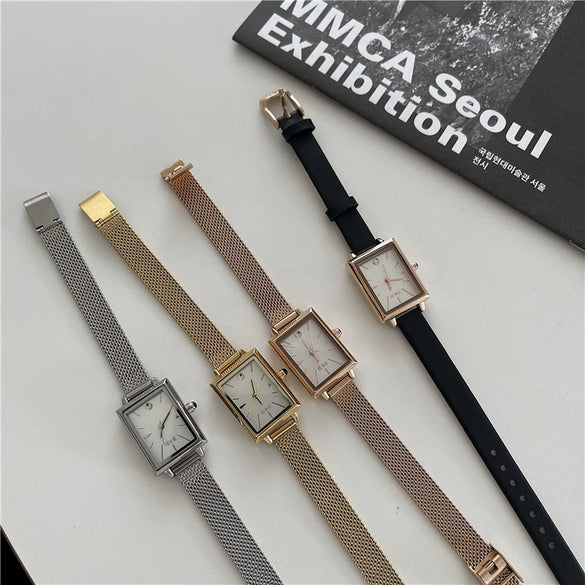 Women's Quartz Watch Alloy Case Simple Square Retro Style