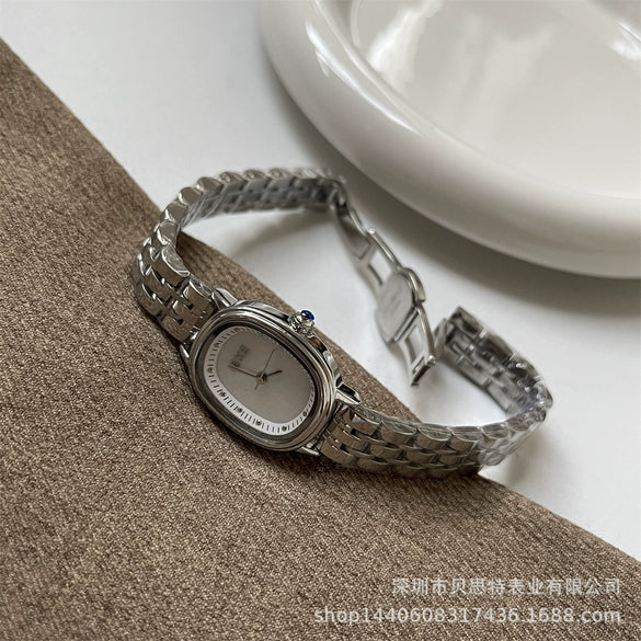 Women's Quartz Watch Alloy Steel Oval Light Luxury Simple Highend Niche