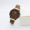 Women's Quartz Watch Leather Pu Alloy Mineral Strengthened Glass Mirror Rhombus Dial Leisure Style