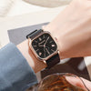 Women's Quartz Watch Midcentury Style Alloy Case Silicone Strap Square Dial