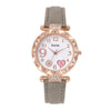 Women's Quartz Watch With Heart Dial And Round Shape Alloy Case Imitation Leather Strap Stainless Steel Buckle Casual Style