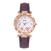 Women's Quartz Watch With Heart Dial And Round Shape Alloy Case Imitation Leather Strap Stainless Steel Buckle Casual Style