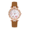 Women's Quartz Watch With Heart Dial And Round Shape Alloy Case Imitation Leather Strap Stainless Steel Buckle Casual Style