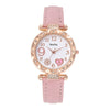 Women's Quartz Watch With Heart Dial And Round Shape Alloy Case Imitation Leather Strap Stainless Steel Buckle Casual Style