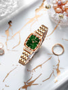 Women's Quartz Waterproof Watch With Solid Stainless Steel Band And Small Square Dial